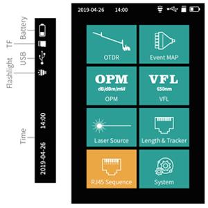 1310/1550nm SM Testbereich 5m-60Km Mini OTDR 9 in 1 Tester mit APC UPC SC/FC/ST/LC Adapter 1