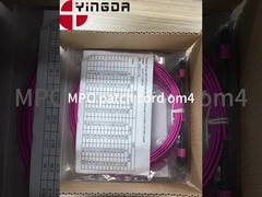 12 Faser MPO Weiblicher Stecker Patch Cord OM4 50/125um Elite Verlust 0,35dB Lila Polarität A