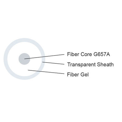 kaufen Hüllen-Innenkabel 0,9 1.2mm FTTH unsichtbares Lichtwellenleiter-G657 transparentes PVC Online-Herstellung