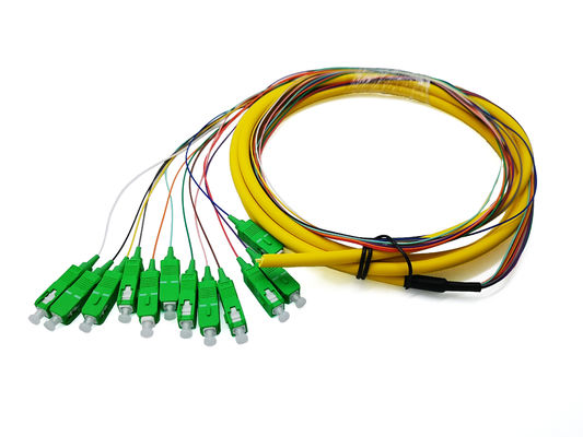 kaufen 12 Faser-Optikzöpfe G657A1 LSZH 900um 3Mts Farbe-Sc APC keramische Zwinge IL<0.2dB Inspektion Online-Herstellung