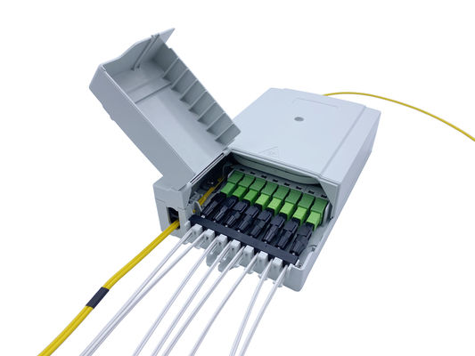 kaufen Faser-optische Beendigungs-Kasten-mittlere Spannen-Antischockierender Widerstand graue PC UVlegierung IP54 8 Port-FTTH Online-Herstellung