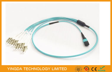 kaufen Kabel 100G OM3-300 QSFP MTP MPO mit Uniboot-Verbindungsstück-Aqua Duplex 6 x LC Online-Herstellung
