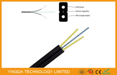 kaufen Lamelle-Kabel G657A FRP-Glasfaser-Optik-FTTH Schwarzes Inspektion 2 Faser-GJXFH Online-Herstellung