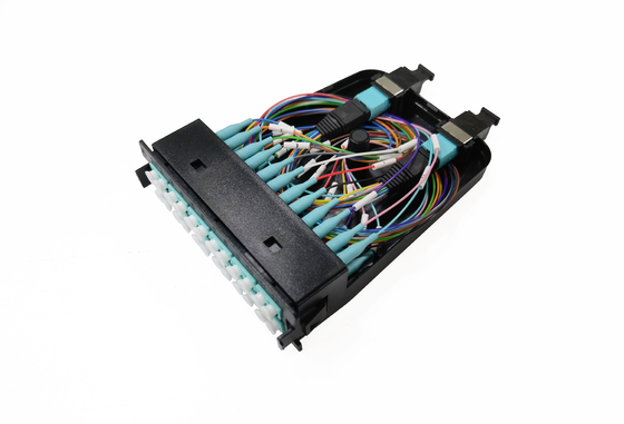 kaufen 12 24 Kassette Plastik-OM3 10G Aqua Male Multimode Cable der Faser-MPO MTP Online-Herstellung