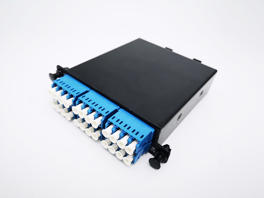kaufen Lichtwellenleiter-Kassette 12F 24F MTP MPO für Metallschwarzes des Schalttafel-Gestell-19Inch 1U Online-Herstellung