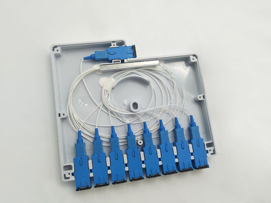 YINGDA 1x8 Optical Splitter Distribution Box IP65 Indonesien Telekommunikation ABS PC SC Stecker UL94