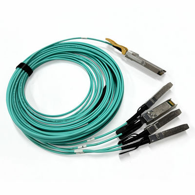 200G QSFP56 bis 4 x 50G SFP56 Aktivoptisches Kabel, AOC Breakout Kabel 10M für das Rechenzentrum