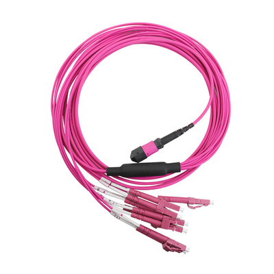 MPO-LC MPO/MTP bis 6 x LC UPC Duplex 12 Fasern OM4 MM Typ A Breakout Patch Cord 5 m 10 m