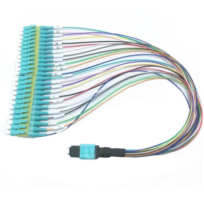 MPO Kabel 12 Fasern Fanout LC PC farbige Schläuche MM OM3 MM 8F 12F 24F LSZH MPO MTP Glasfaser Patch Cord