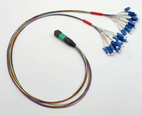 MPO Kabel 12 Fasern Fanout LC PC farbige Schläuche MM OM3 MM 8F 12F 24F LSZH MPO MTP Glasfaser Patch Cord