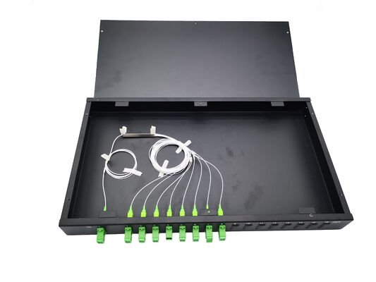 48-Port SC Fiber-Optic Patch Panel ODF Rack Mount 19 Zoll mit 65dB Rückkehrverlust Schiebepatch Panel