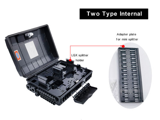 Glasfasersplitter Box 48Cores Outdoor IP65 mit LGX Modul und PC ABS Material für Faser Splicing Spaltung und Verteilung