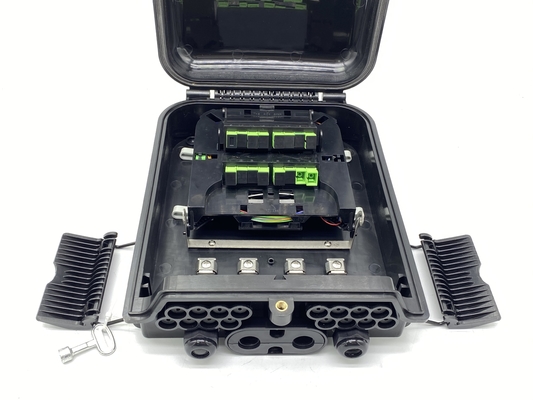 China Fabrik Lieferant 16 Ports FTTH Faser Splitter Verteilerbox Wandmontage Außen IP65 Schwarz